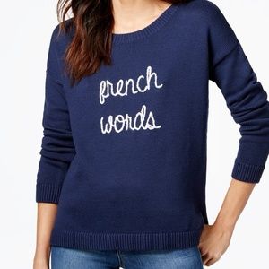 Maison Jules Graphic Sweater Blue